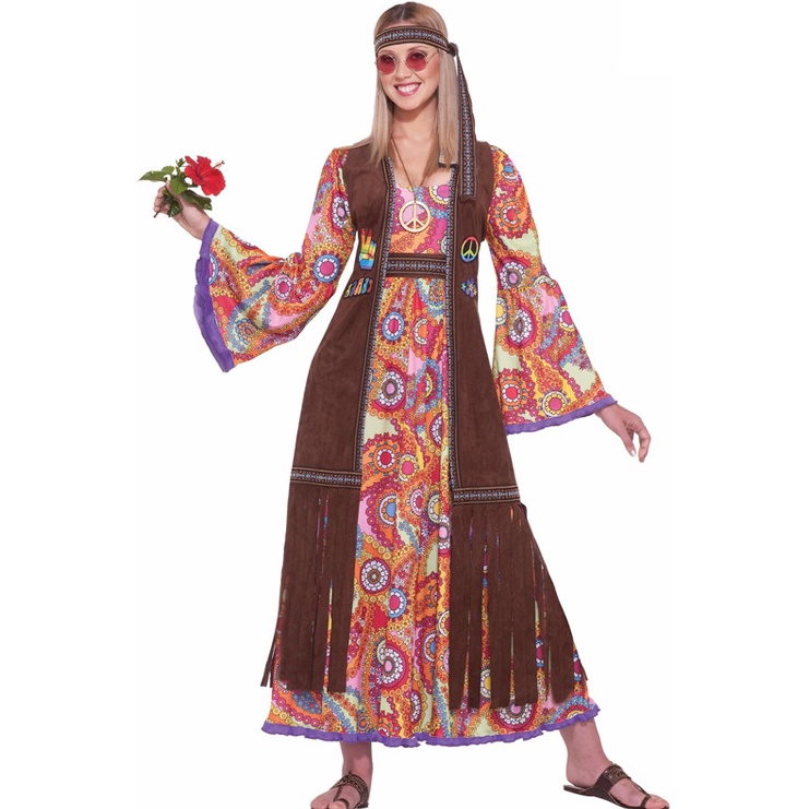 70s Vintage Disco Style Hippie Cosplay Womens Halloween Costumes